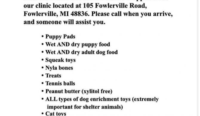 Livingston County Animal Shelter Donation Drive
